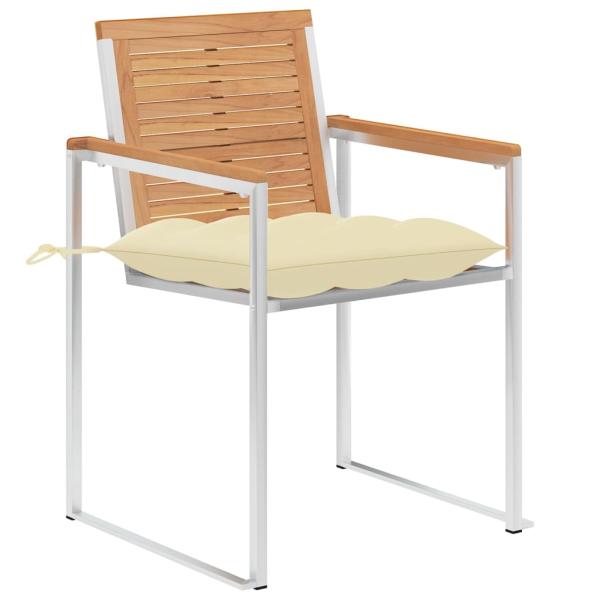 Gartenstühle 6 Stk. mit Kissen Massivholz Teak