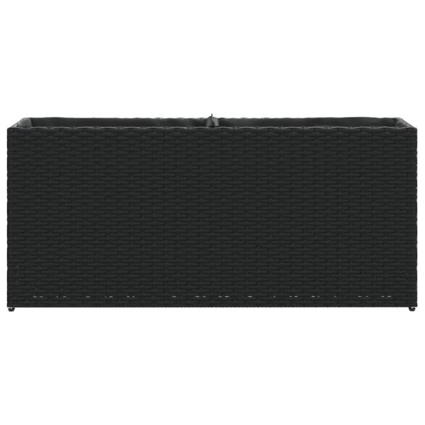 Hochbeet mit 2 Fächern Schwarz 90x20x40 cm Poly Rattan