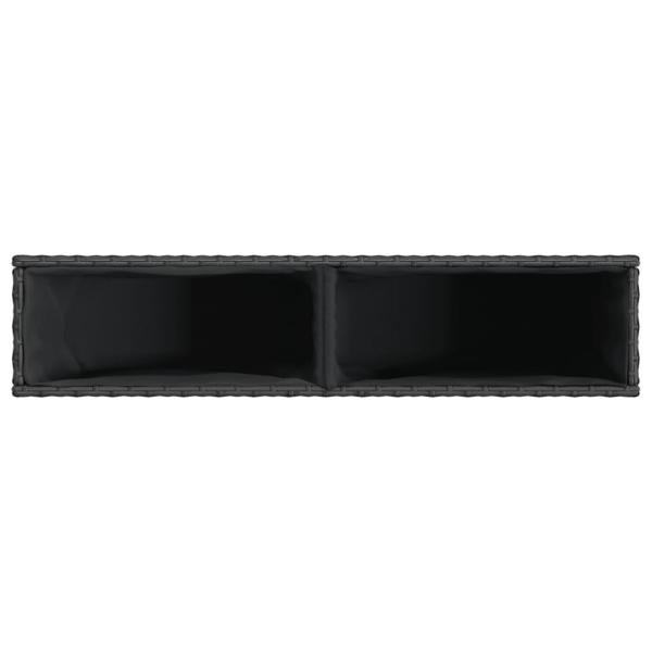 Hochbeet mit 2 Fächern Schwarz 90x20x40 cm Poly Rattan