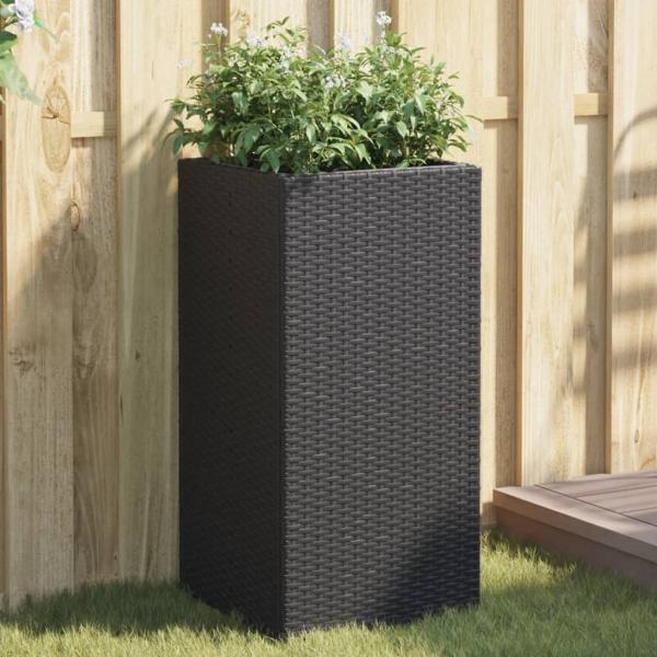 ARDEBO.de - Pflanzkübel Schwarz 40x40x80 cm Poly Rattan
