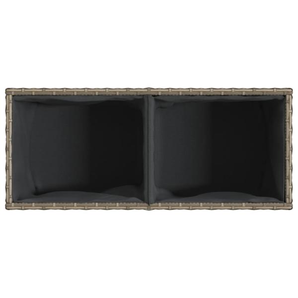 Hochbeet mit 2 Fächern Grau 72x30x32 cm Poly Rattan