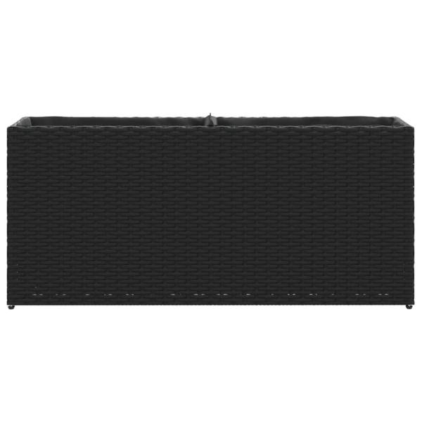 Pflanzkübel mit 2 Töpfen 2 Stk. Schwarz 90x20x40 cm Poly Rattan