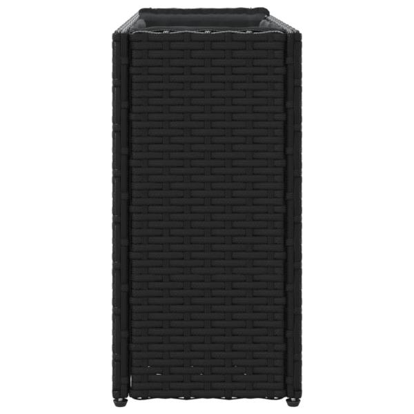 Pflanzkübel mit 2 Töpfen 2 Stk. Schwarz 90x20x40 cm Poly Rattan