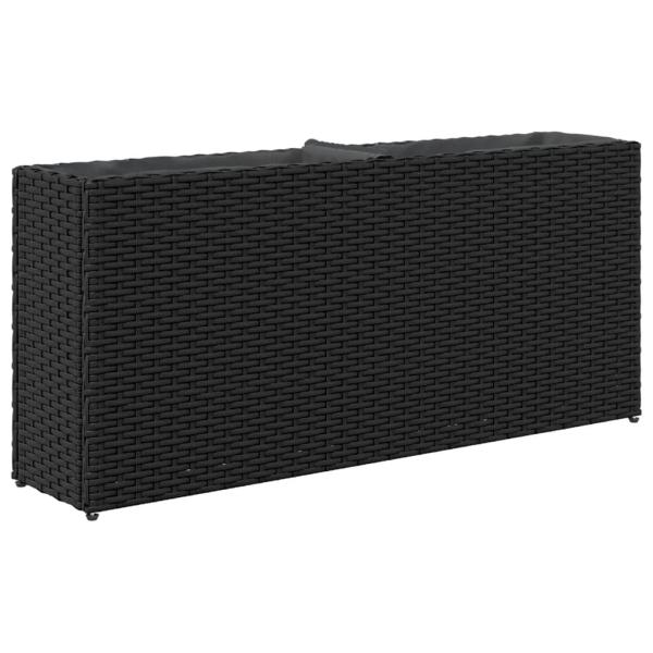 Pflanzkübel mit 2 Töpfen 2 Stk. Schwarz 90x20x40 cm Poly Rattan