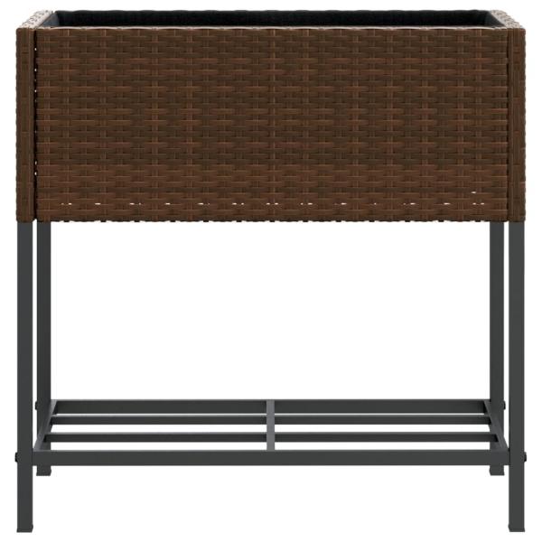 Hochbeete mit Ablage 2 Stk. Braun 70x28x70 cm Poly Rattan