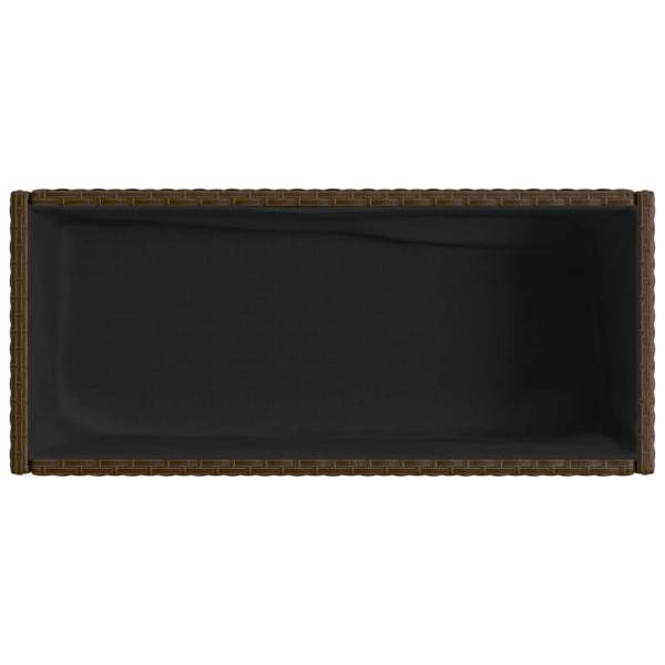 Hochbeete mit Ablage 2 Stk. Braun 70x28x70 cm Poly Rattan