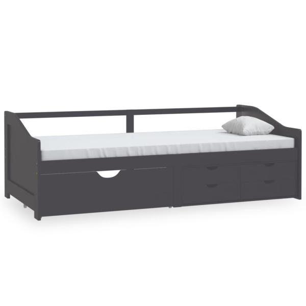 Tagesbett 3-Sitzer mit Schubladen Grau Kiefernholz 90x200 cm