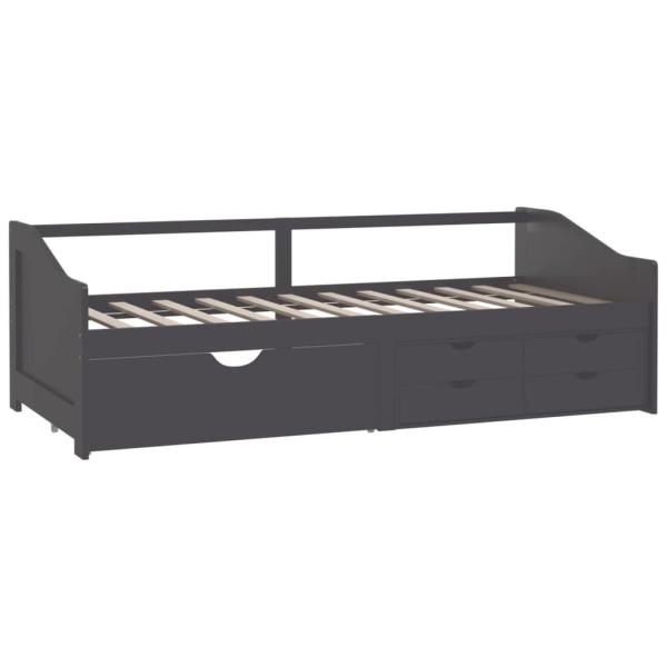 Tagesbett 3-Sitzer mit Schubladen Grau Kiefernholz 90x200 cm