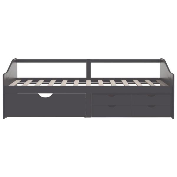 Tagesbett 3-Sitzer mit Schubladen Grau Kiefernholz 90x200 cm