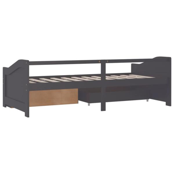Tagesbett 3-Sitzer mit Schubladen Grau Kiefernholz 90x200 cm