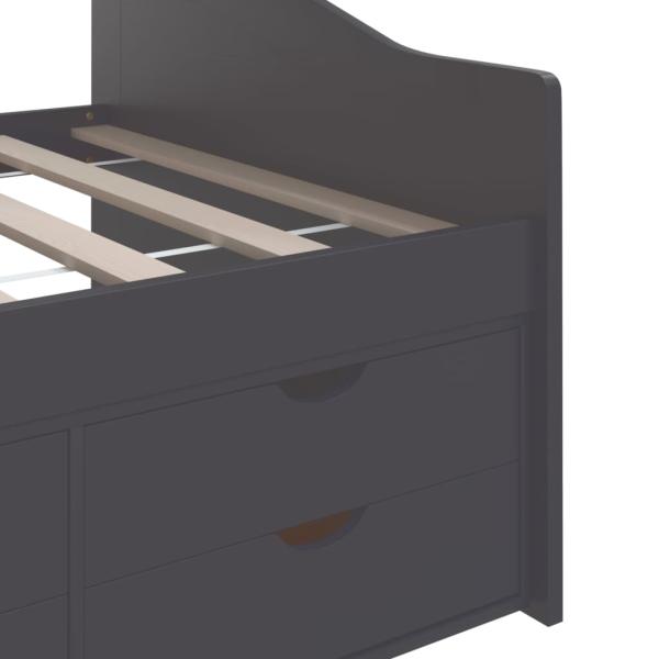 Tagesbett 3-Sitzer mit Schubladen Grau Kiefernholz 90x200 cm
