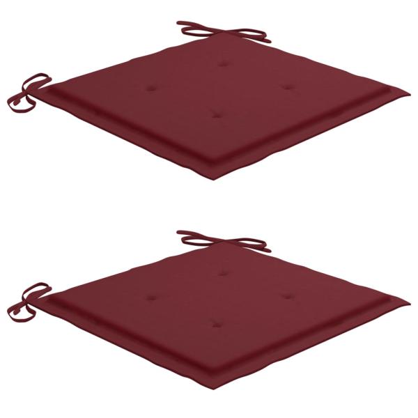 Gartenstühle mit Kissen 2 Stk. Massivholz Teak und Stahl