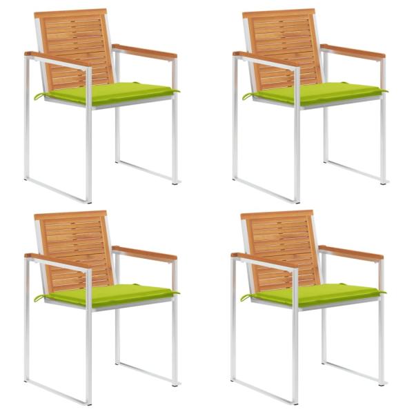 ARDEBO.de - Gartenstühle 4 Stk. mit Kissen Massivholz Akazie