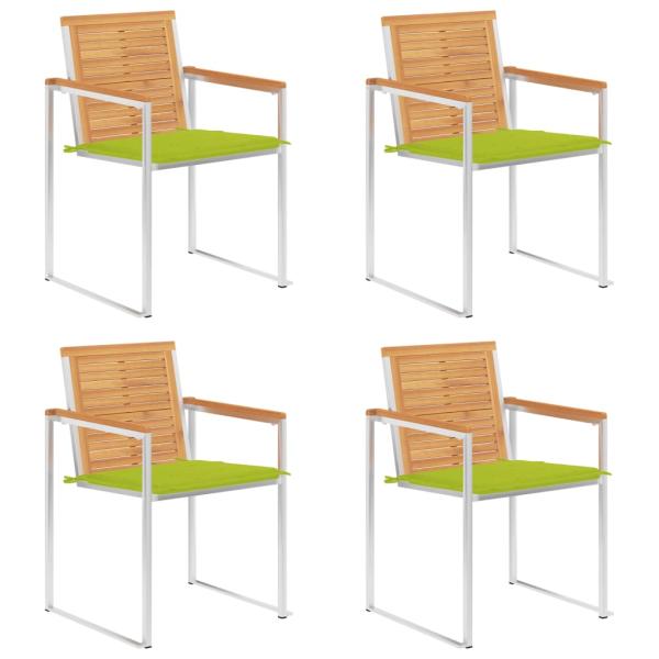 ARDEBO.de - Gartenstühle 4 Stk. mit Kissen Massivholz Teak