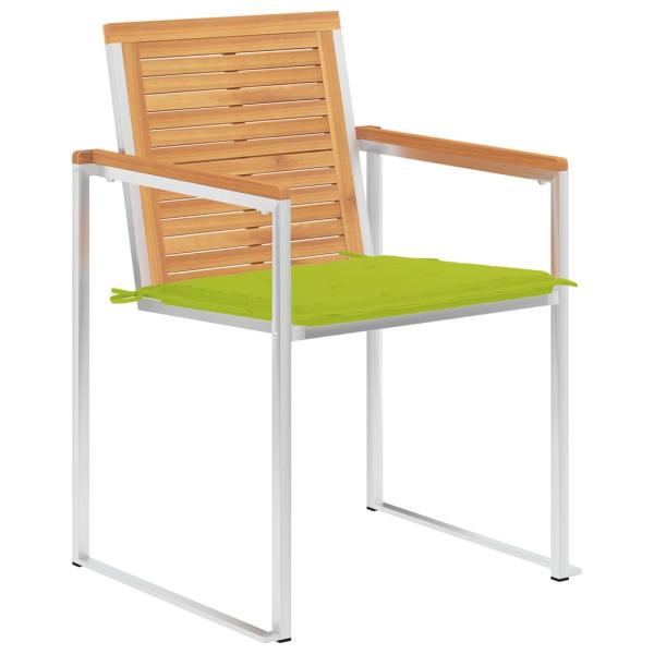 Gartenstühle 4 Stk. mit Kissen Massivholz Teak
