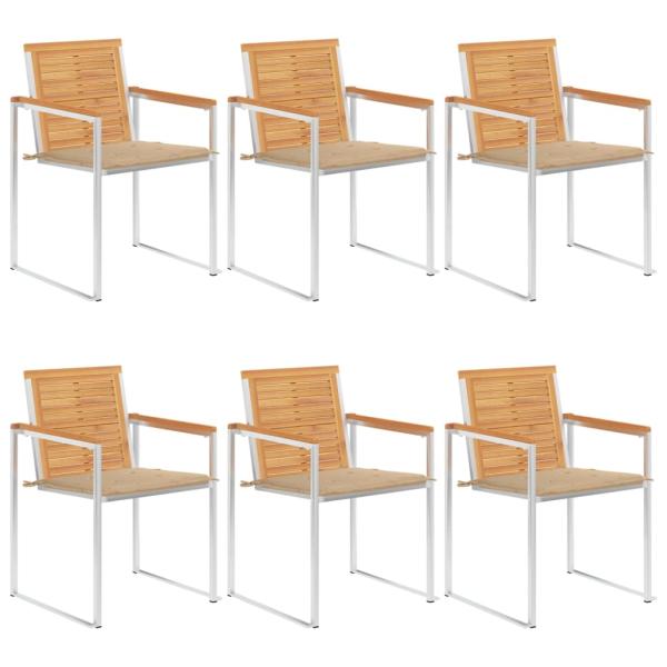 ARDEBO.de - Gartenstühle 6 Stk. mit Kissen Massivholz Teak