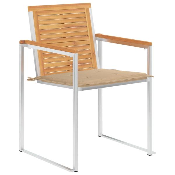 Gartenstühle 6 Stk. mit Kissen Massivholz Teak