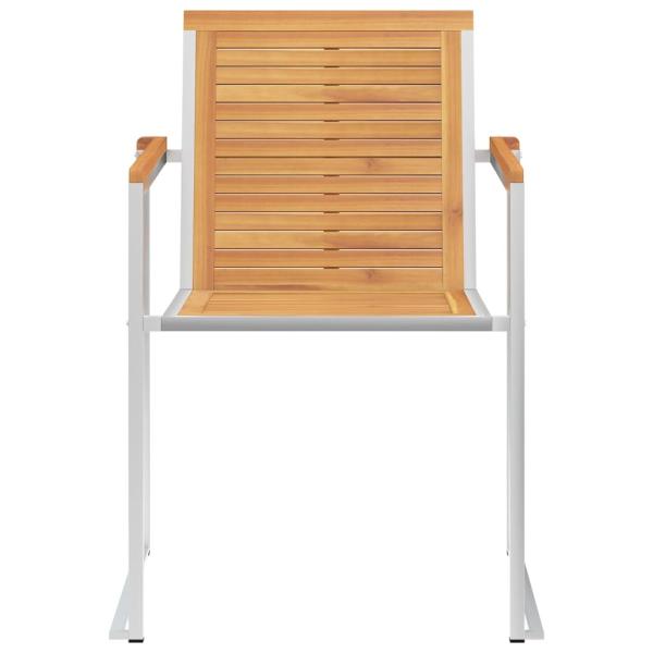 8 Stk. Gartenstühle mit Kissen Massivholz Teak