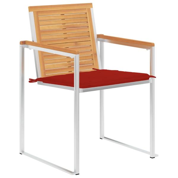 Gartenstühle 8 Stk. mit Kissen Massivholz Teak