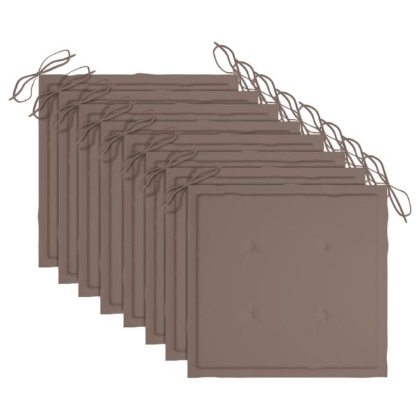 Gartenstühle 8 Stk. mit Kissen Massivholz Teak