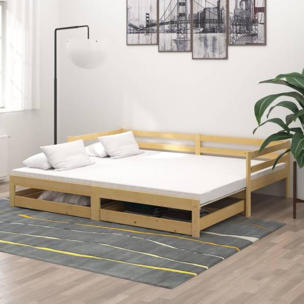 ARDEBO.de - Ausziehbares Tagesbett 2x(90x200) cm Massivholz Kiefer