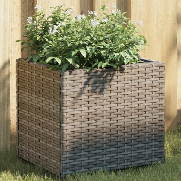 ARDEBO.de - Pflanzkübel 2 Stk. Grau 36x30x32 cm Poly Rattan