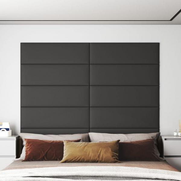 ARDEBO.de - Wandpaneele 12 Stk. Grau 90x30 cm Kunstleder 3,24 m²
