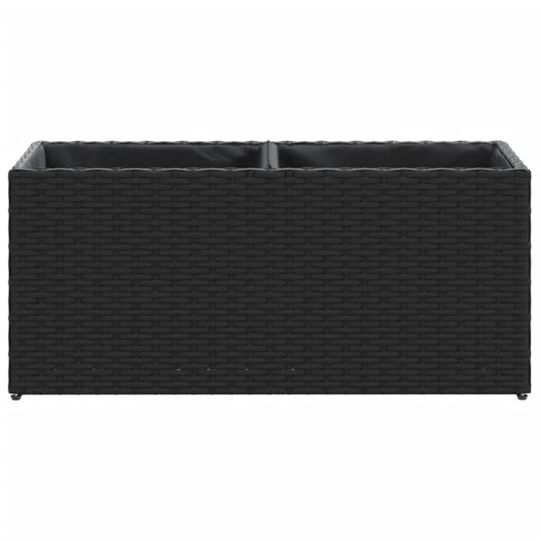 Hochbeet mit 2 Fächern Schwarz 72x30x32 cm Poly Rattan