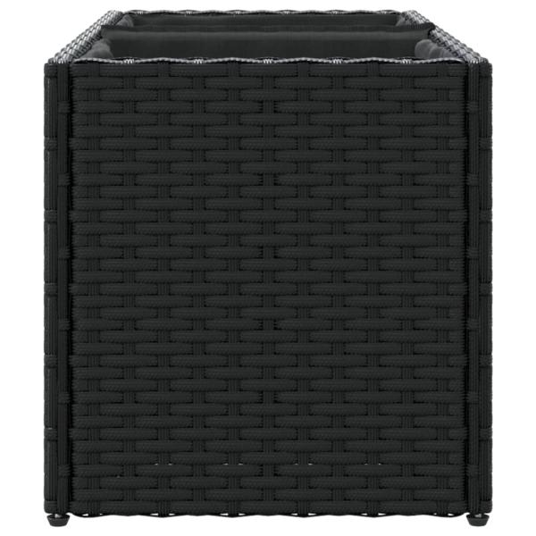 Hochbeet mit 2 Fächern Schwarz 72x30x32 cm Poly Rattan