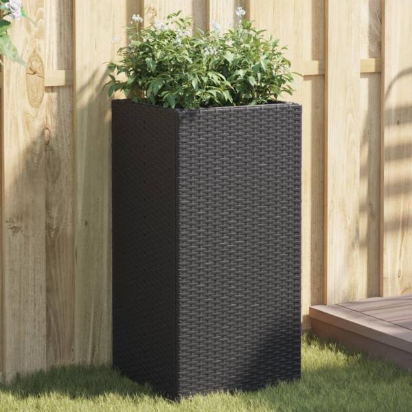 ARDEBO.de - Pflanzkübel 2 Stk. Schwarz 40x40x80 cm Poly Rattan
