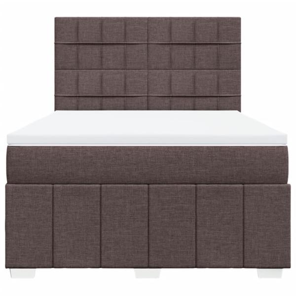 Boxspringbett mit Matratze Dunkelbraun 160x200 cm Stoff