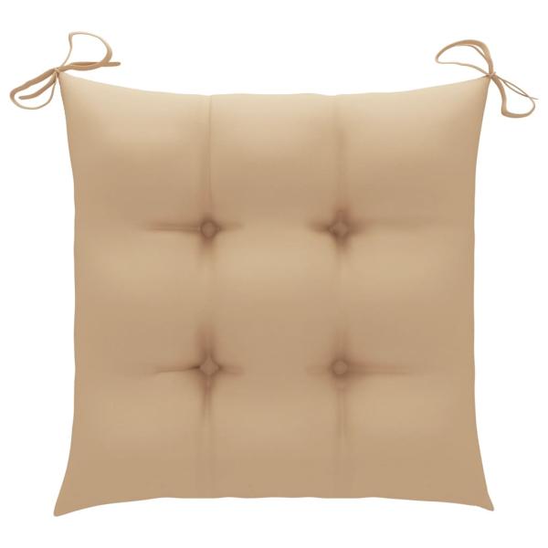 Stuhlkissen 4 Stk. Beige 40x40x7 cm Oxford-Gewebe