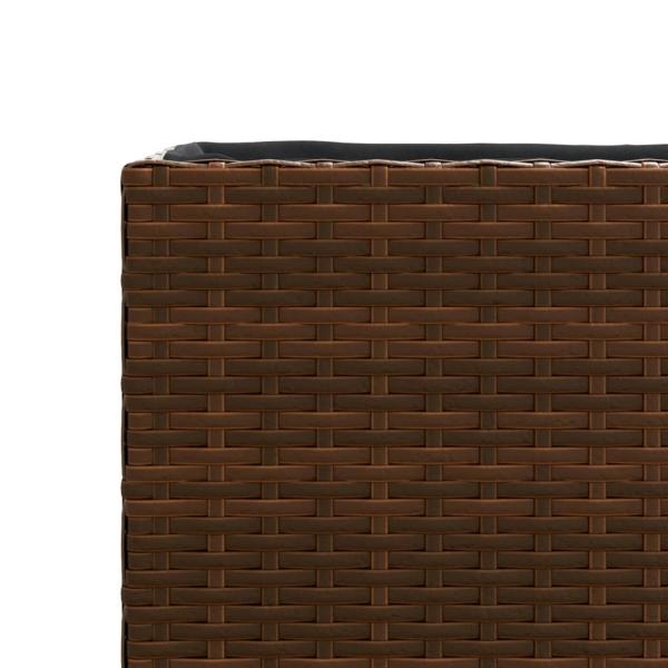 Hochbeet mit 3 Fächern Braun 105x30x32 cm Poly Rattan