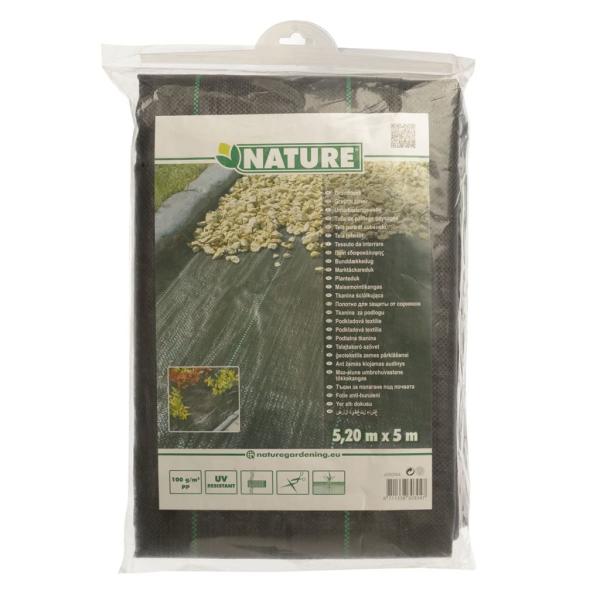 Nature Unkrautschutz-Bodengewebe 5,2×5 m Schwarz