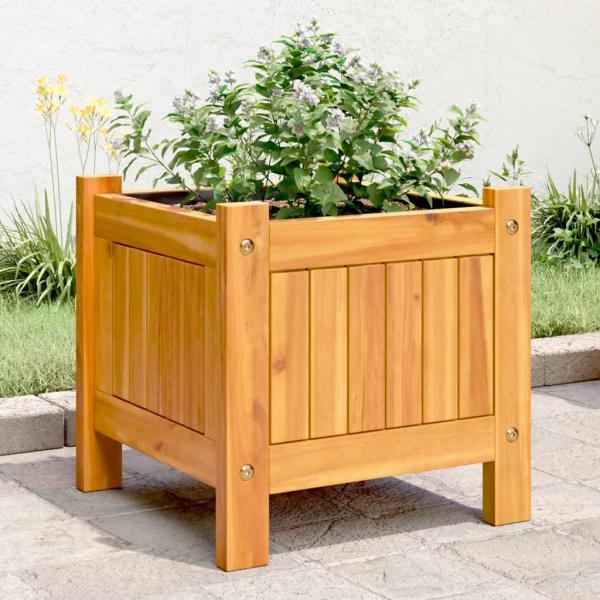 ARDEBO.de - Pflanzkübel mit Einlage 31x31x30 cm Massivholz Akazie