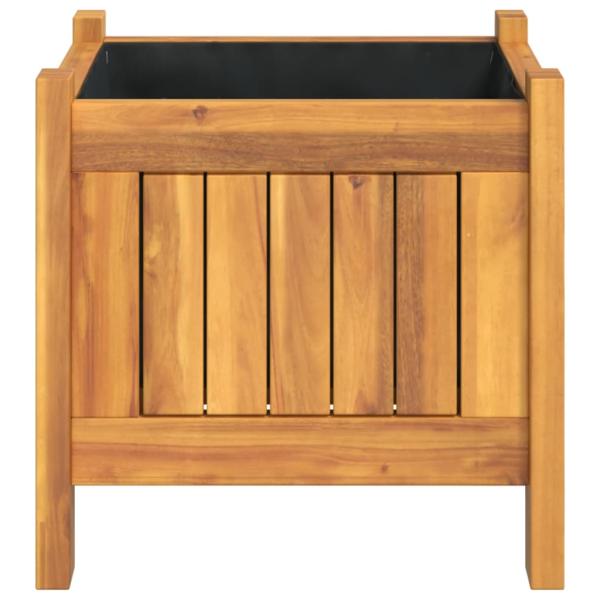 Pflanzkübel mit Einlage 31x31x30 cm Massivholz Akazie