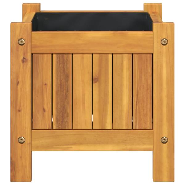 Pflanzkübel mit Einlage 31x31x30 cm Massivholz Akazie