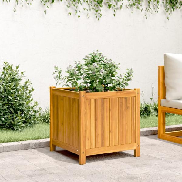 Pflanzkübel mit Einlage 50x50x50 cm Massivholz Akazie