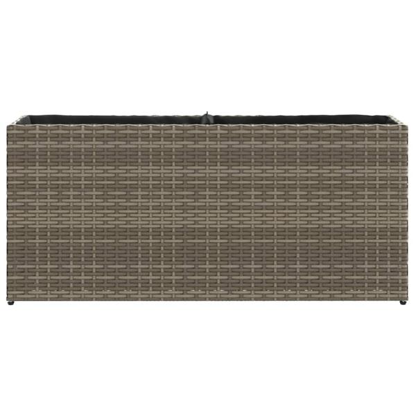 Hochbeet mit 2 Fächern Grau 90x20x40 cm Poly Rattan