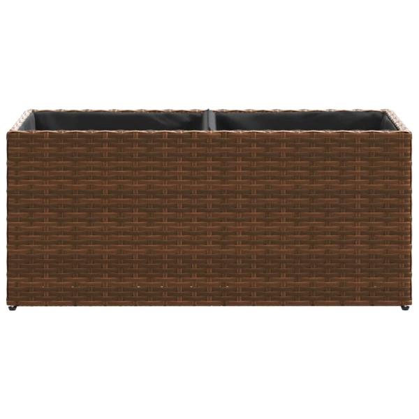 Pflanzkübel 2 Töpfe Braun 72x30x32 cm Poly-Rattan
