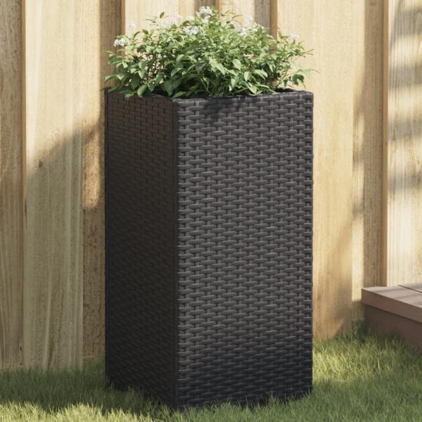ARDEBO.de - Pflanzkübel 2 Stk. Schwarz 30x30x60 cm Poly Rattan