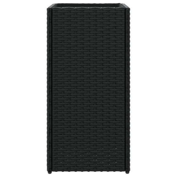Pflanzkübel 2 Stk. Schwarz 30x30x60 cm Poly Rattan