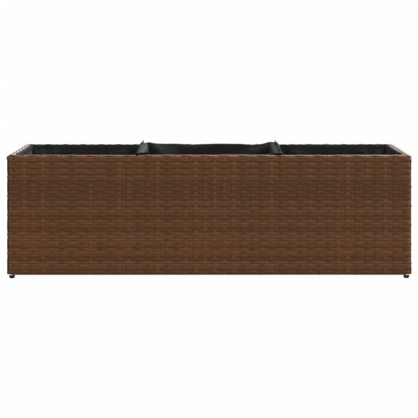 Pflanzkübel mit 3 Töpfen 2 Stk. Braun 105x30x32 cm Poly Rattan