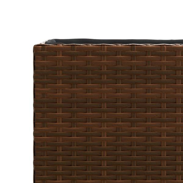 Pflanzkübel mit 3 Töpfen 2 Stk. Braun 105x30x32 cm Poly Rattan