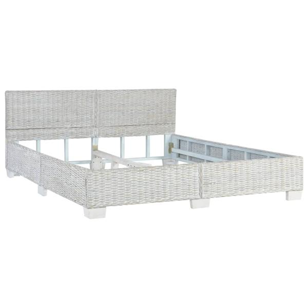 Bettgestell Grau Natur Rattan 160 x 200 cm