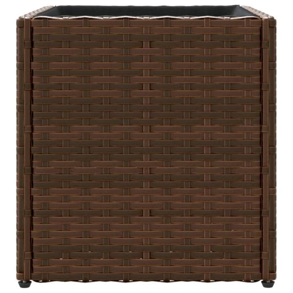 Pflanzkübel Braun 36x30x32 cm Poly Rattan