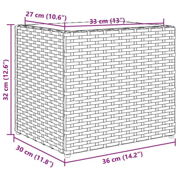 Pflanzkübel 2 Stk. Braun 36x30x32 cm Poly Rattan