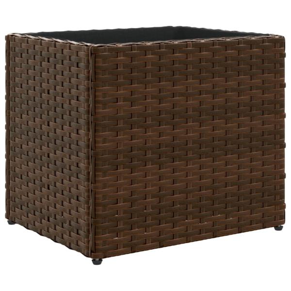 Pflanzkübel 2 Stk. Braun 36x30x32 cm Poly Rattan
