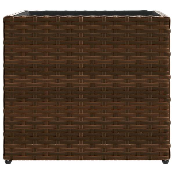 Pflanzkübel 2 Stk. Braun 36x30x32 cm Poly Rattan