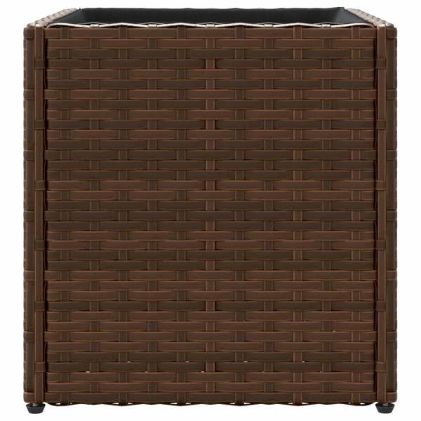 Pflanzkübel 2 Stk. Braun 36x30x32 cm Poly Rattan
